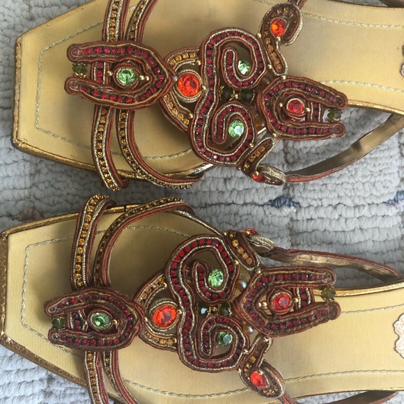 Rene Caovilla Embellished Slide Sandals 35 - Picture 4 of 6